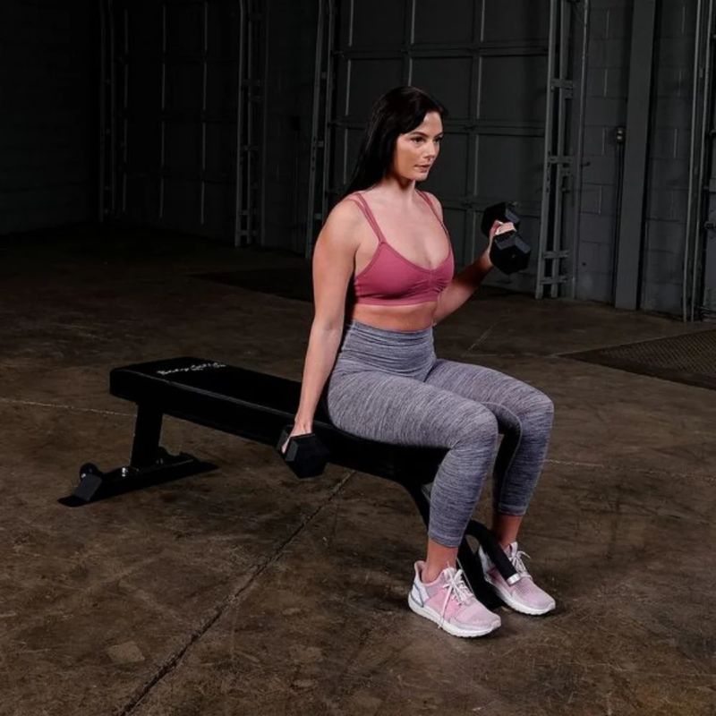 Body-Solid Pro Clubline Flat Bench in Black