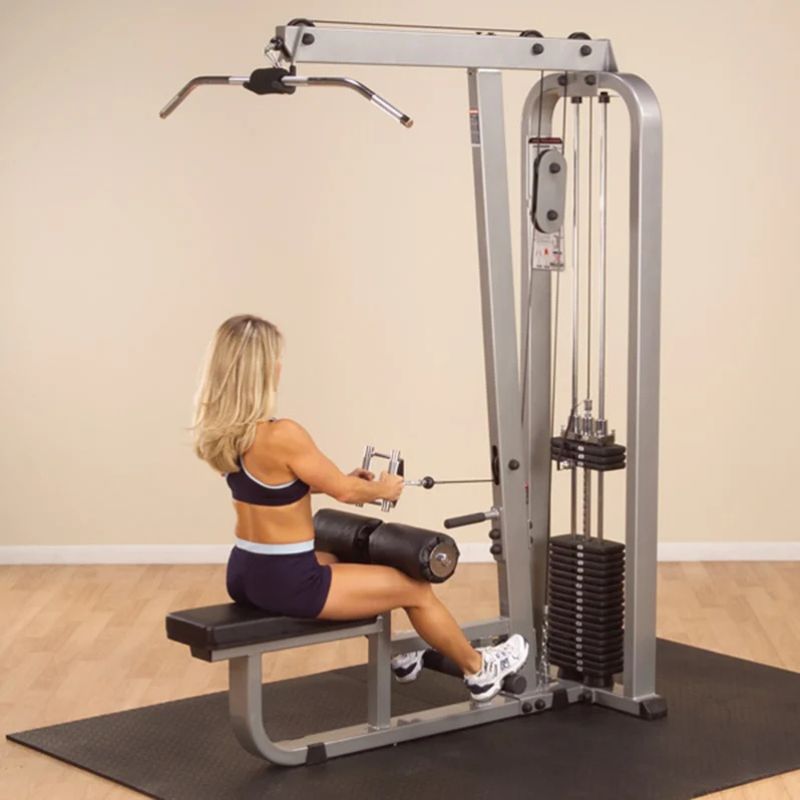 Body-Solid Pro Clubline Lat Pull/Mid Row Machine in Silver