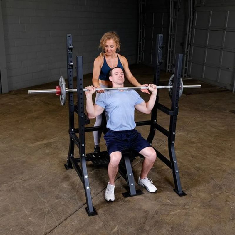 Body-Solid Pro Clubline Olympic Shoulder Press Bench in Black