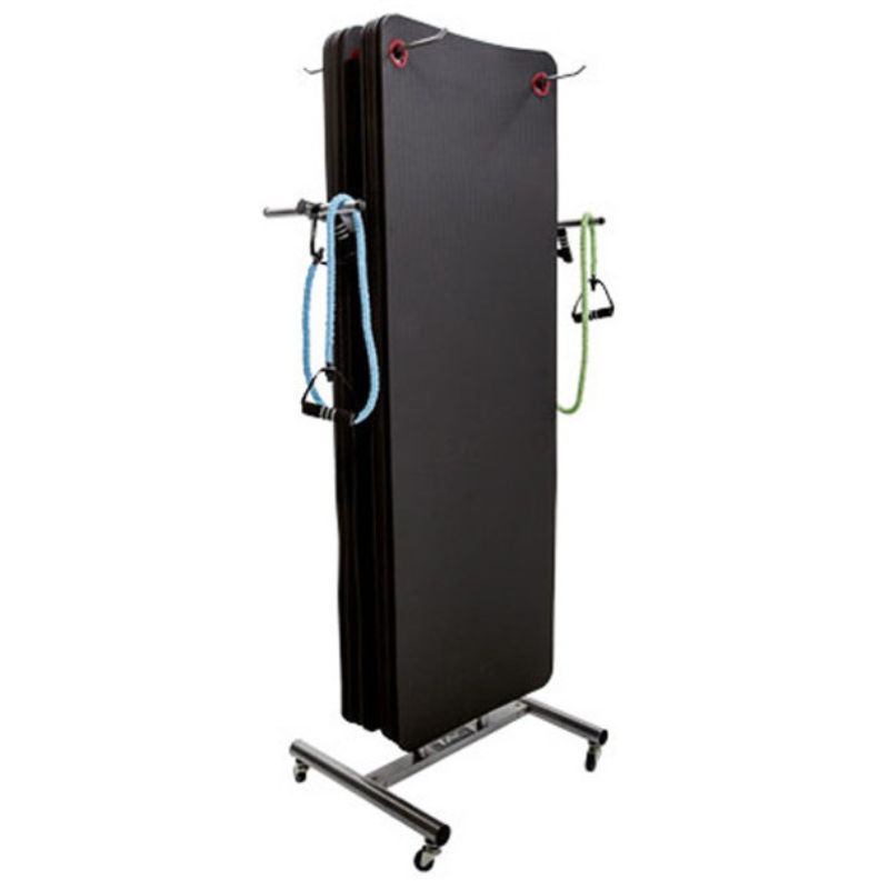TAG Fitness Exercise Mat Rack with Wheels in Black