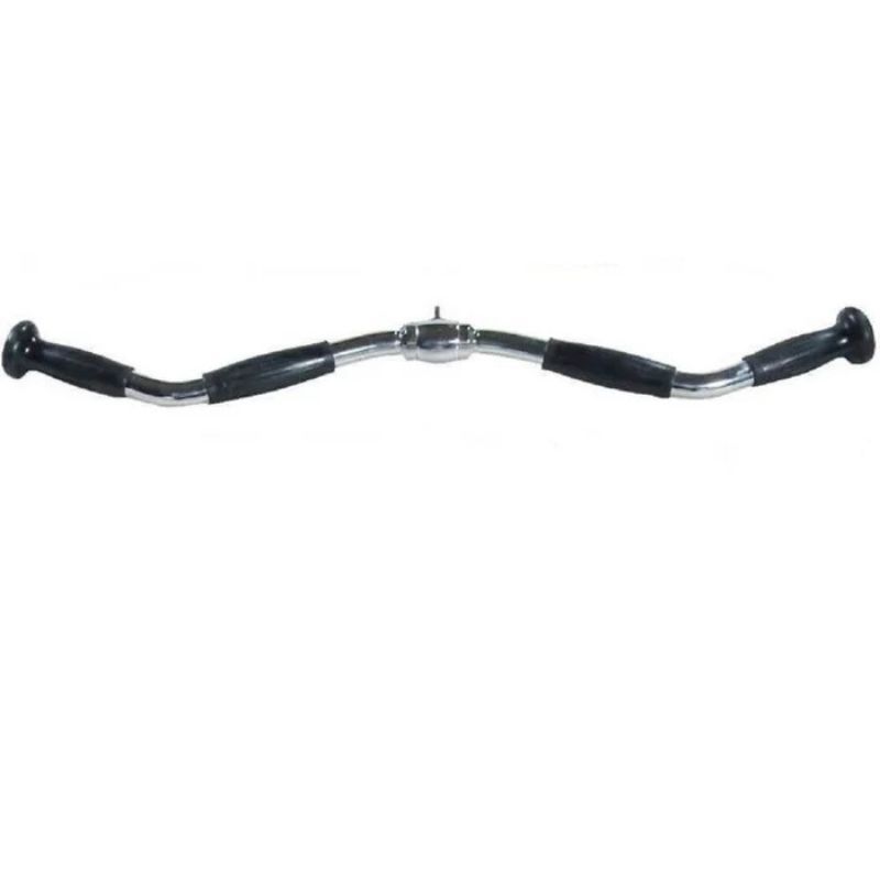 York Barbell 28" Rubber Grip Revolving Chrome Curl Bar