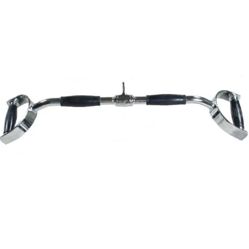 York Barbell 34" Rubber Grip Revolving Pro Style Chrome Lat Bar
