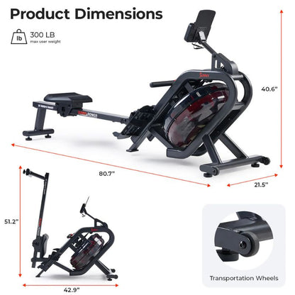 Sunny Phantom Hydro Premium SMART Water Rowing Machine
