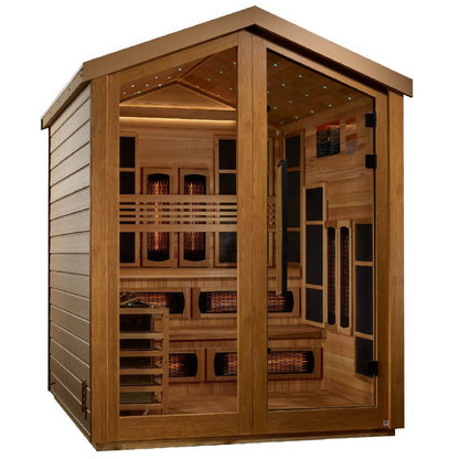 GoldenDesign GDI-8526-01 Kaskinen 6 Person Hybrid Outdoor Sauna-Canadian Red Cedar Interior
