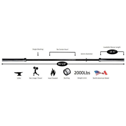 York (#32120) 7' Black Oxide Olympic Bar