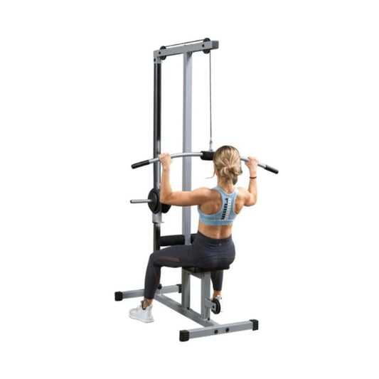 Body-Solid Powerline Lat Pull & Low Row Machine in Silver