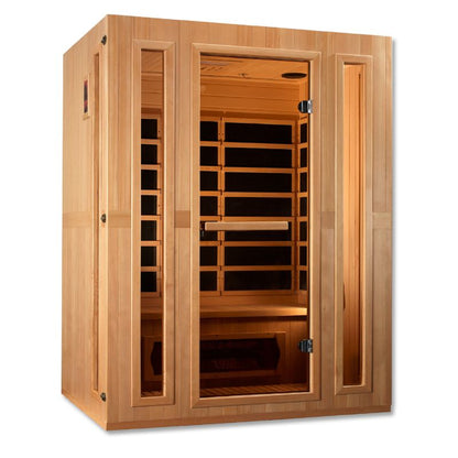 GoldenDesign MX-LS3-01 Maxxus "Trinity" Dual Tech 3 person Low EMF FAR Infrared Sauna Canadian Hemlock