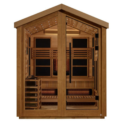 GoldenDesign GDI-8523-01 Loviisa 3 Person Hybrid Outdoor Sauna-Canadian Red Cedar Interior