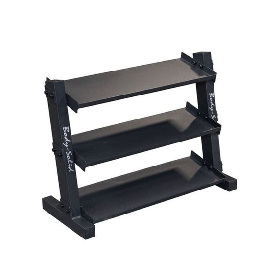 Body-Solid 3 Tier Horizontal 34" Vinyl or Neoprene Dumbell Rack