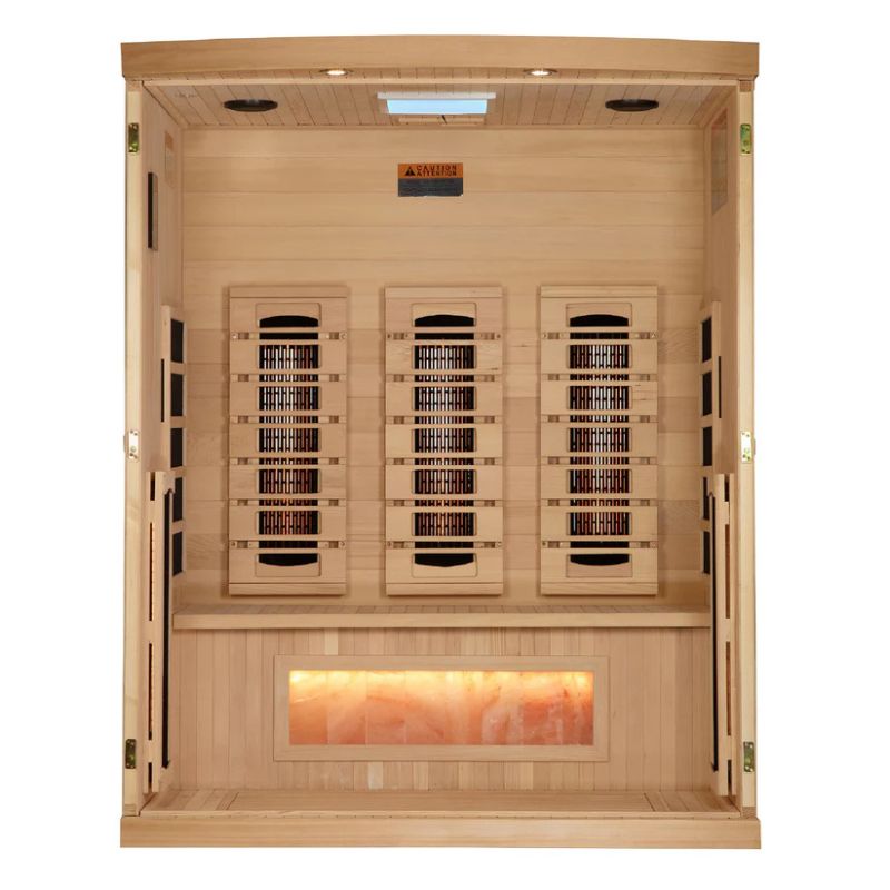 Golden Designs “Reserve Edition” Full Spectrum Canadian Hemlock Sauna with Himalayan Salt Bar