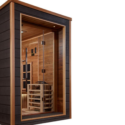 Karlstad 6 Person Outdoor-Indoor PureTech™ Hybrid Full Spectrum Sauna (GDI-8226-01) - Canadian Red Cedar Interior