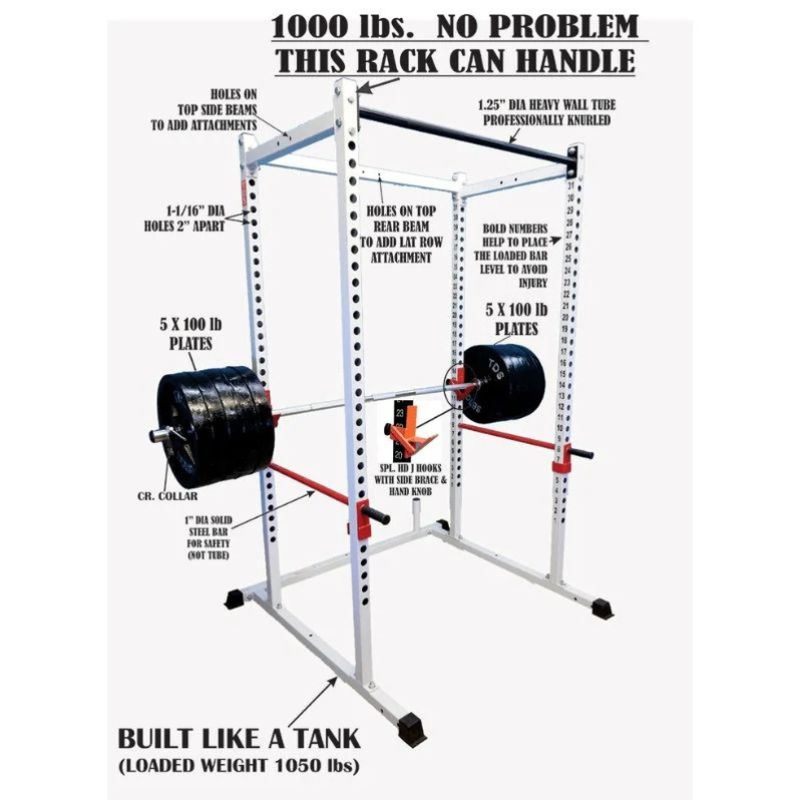 TDS Fitness Power Rack in White