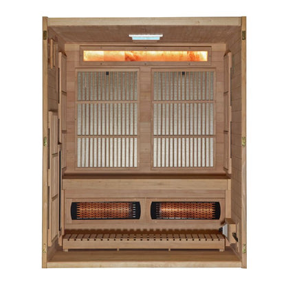 Golden Designs 2025 Soria GDI-8330-01 3 Per Hybrid Sauna (Indoor). Full Spectrum and Harvia Traditional Stove