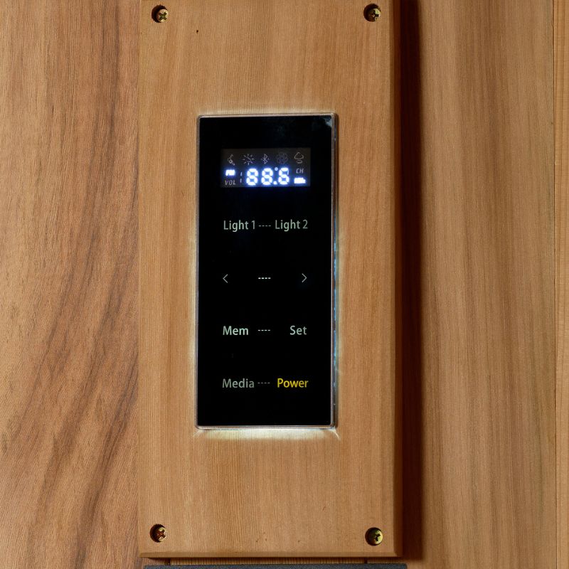 Golden Designs 2025 Updated "Sundsvall Edition" 2 Person Traditional Sauna - Canadian Red Cedar Interior and Pacific Premium Clear Cedar Exterior