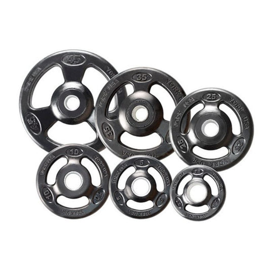 York Barbell "Iso-Grip" Rubber Olympic Plates