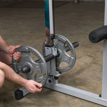 Body-Solid Powerline Lat Pull & Low Row Machine in Silver