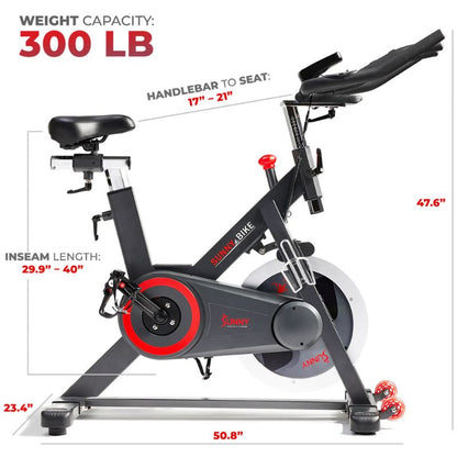 Sunny Premium Smart Magnetic Belt Drive Indoor Cycling Exercise Bike