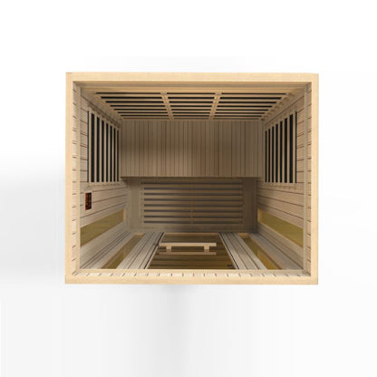 GoldenDesign MX-LS3-01 Maxxus "Trinity" Dual Tech 3 person Low EMF FAR Infrared Sauna Canadian Hemlock