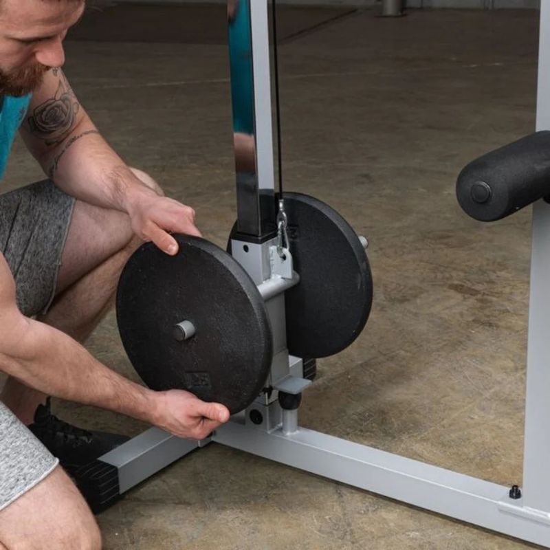 Body-Solid Powerline Lat Pull & Low Row Machine in Silver