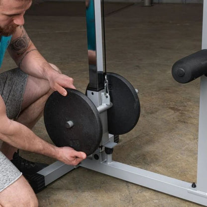 Body-Solid Powerline Lat Pull & Low Row Machine in Silver
