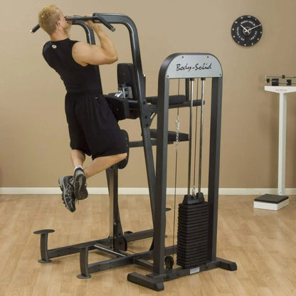 Body-Solid Pro Select Weight Assisted Chin-Dip Machine in Black