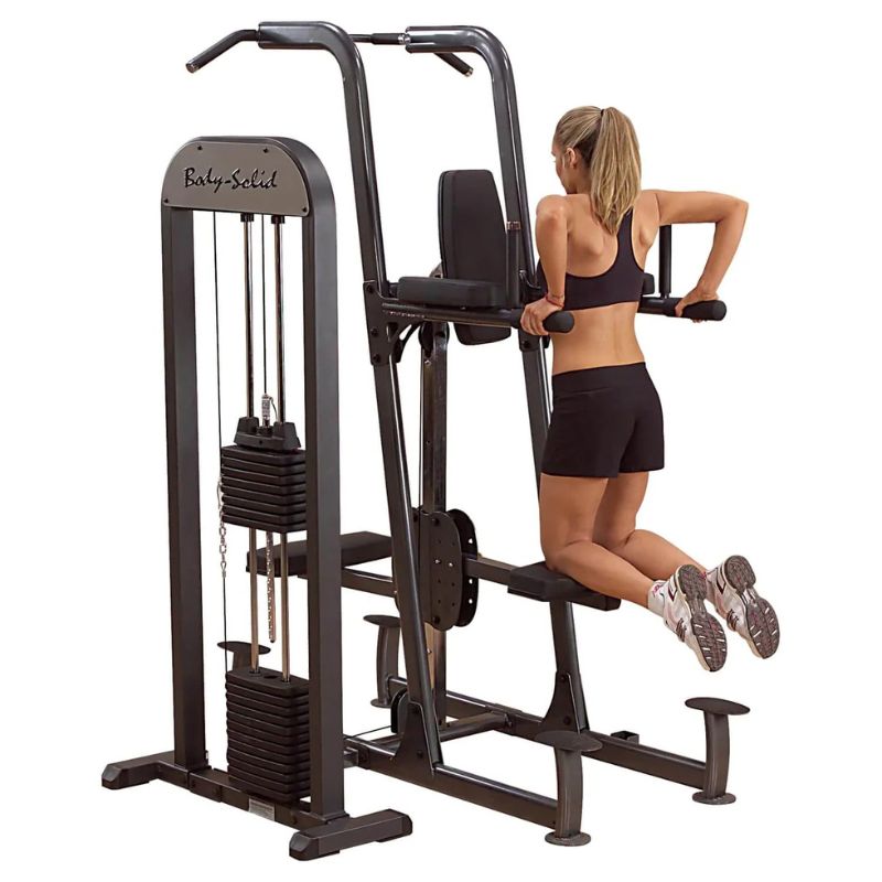 Body-Solid Pro Select Weight Assisted Chin-Dip Machine in Black