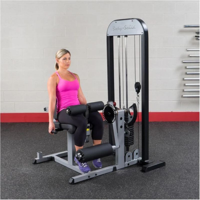Body-Solid Pro Select Leg Extension Leg Curl Station in Silver