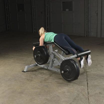 Body-Solid Pro Clubline Leverage Leg Curl in Silver
