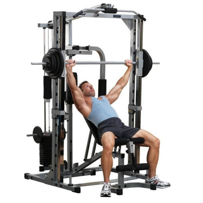 Body-Solid Powerline Smith Machine Gym Bundle in Silver