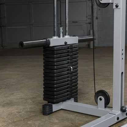 Body-Solid Powerline Smith Machine Gym Bundle in Silver
