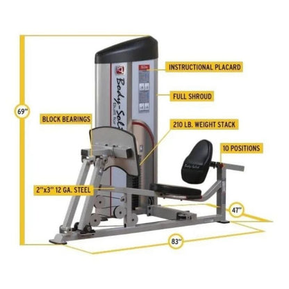 Body-Solid Pro Clubline Series II Leg Press & Calf Raise in Silver