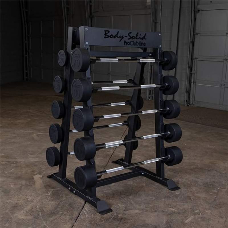 Body-Solid Pro Clubline Fixed Weight Barbell Rack in Black