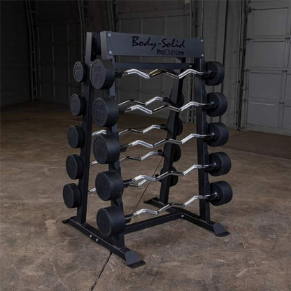 Body-Solid Pro Clubline Fixed Weight Barbell Rack in Black