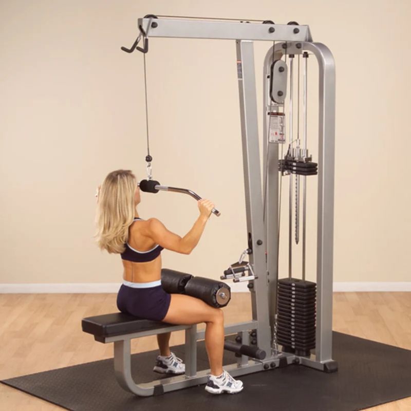 Body-Solid Pro Clubline Lat Pull/Mid Row Machine in Silver