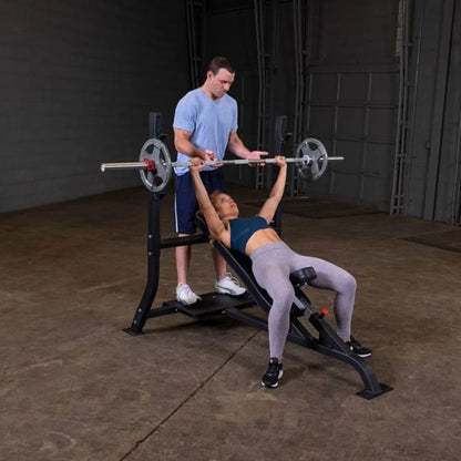 Body-Solid Pro Clubline Olympic Incline Bench in Black