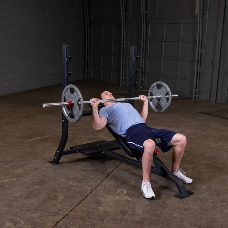Body-Solid Pro Clubline Olympic Incline Bench in Black