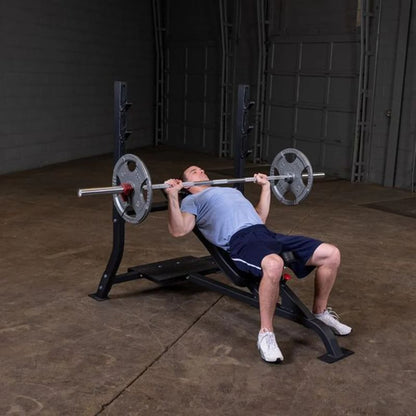 Body-Solid Pro Clubline Olympic Incline Bench in Black