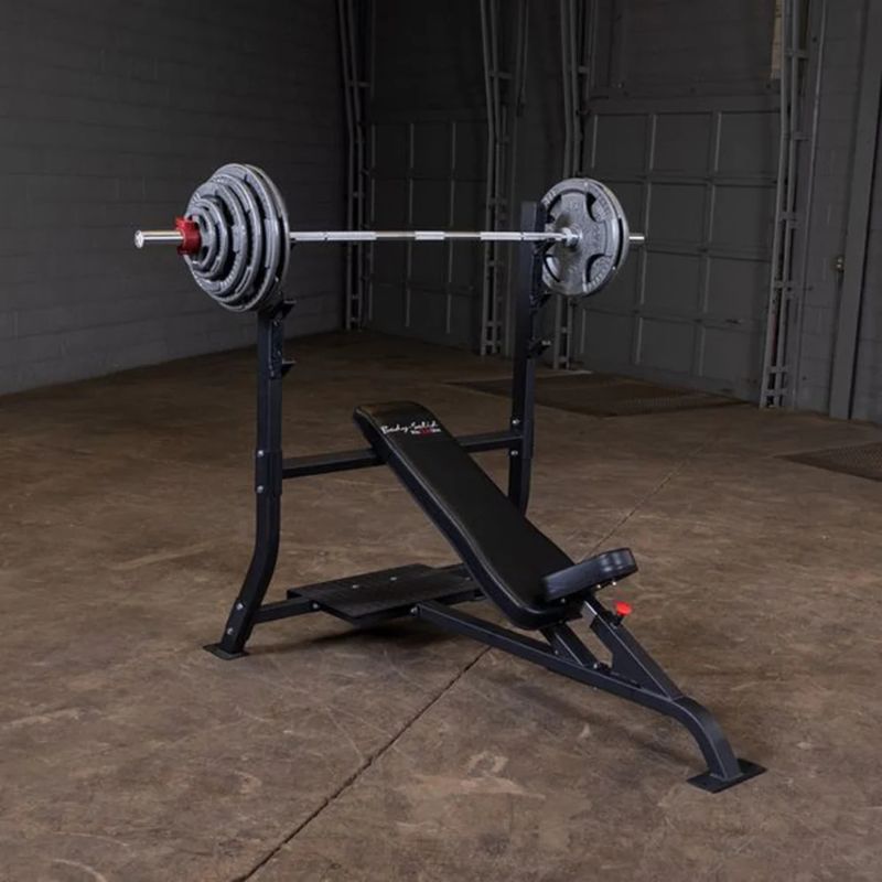 Body-Solid Pro Clubline Olympic Incline Bench in Black