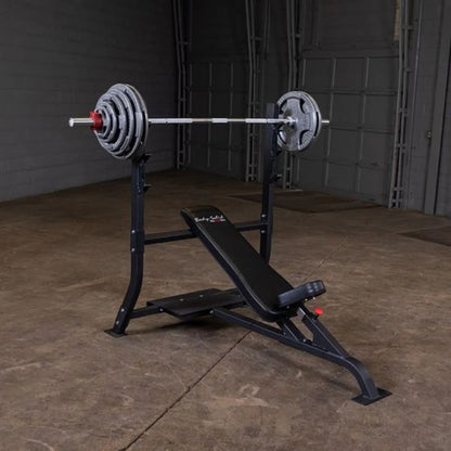 Body-Solid Pro Clubline Olympic Incline Bench in Black