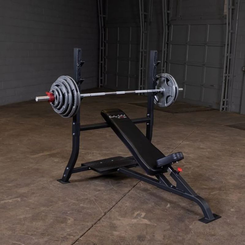 Body-Solid Pro Clubline Olympic Incline Bench in Black