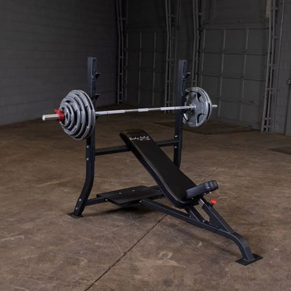 Body-Solid Pro Clubline Olympic Incline Bench in Black