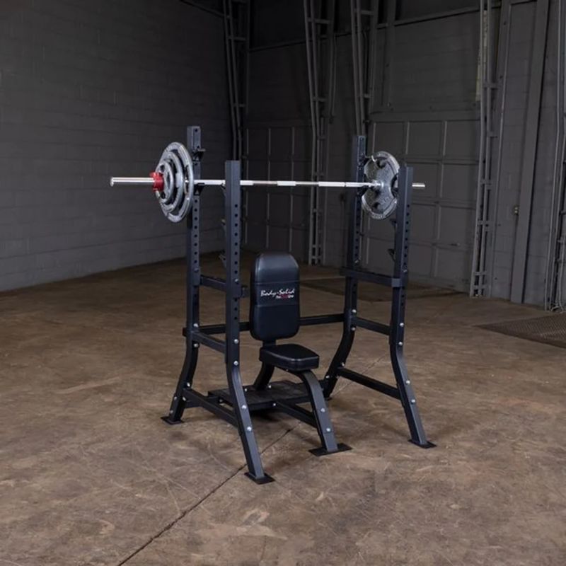 Body-Solid Pro Clubline Olympic Shoulder Press Bench in Black