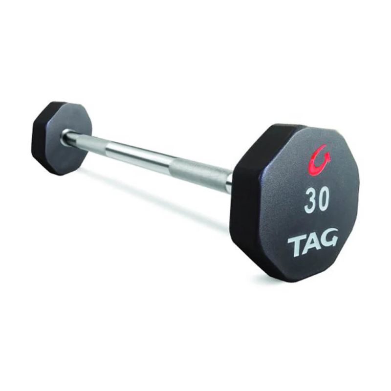 TAG Fitness 8-Sided Premium Ultrathane Fixed Barbell Set (20-110 lb)