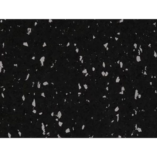 Vortex Strength 8mm Rubber Flooring in Black with Gray Specs