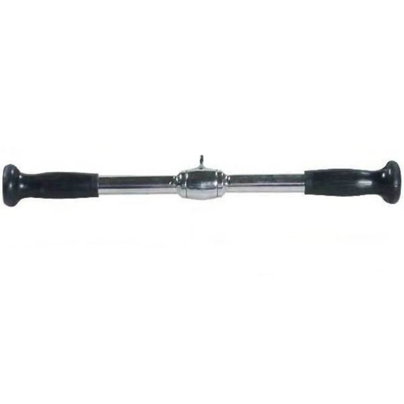 York Barbell 20" Rubber Grip Revolving Chrome Straight Bar