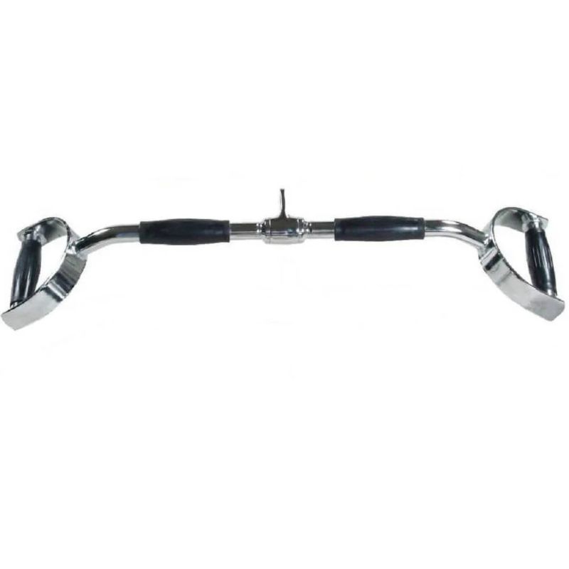 York Barbell 24" Rubber Grip Revolving Pro Style Chrome Lat Bar