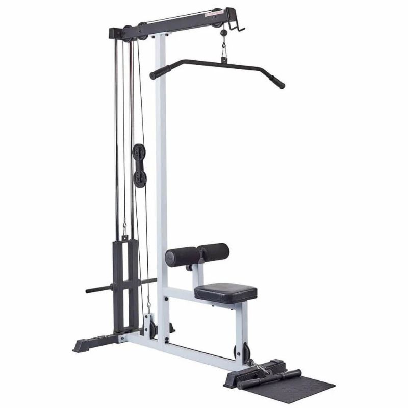 York Barbell FTS Lat Plate-Loaded Lat Pulldown & Row Machine in White
