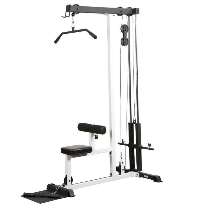 York Barbell FTS Lat Plate-Loaded Lat Pulldown & Row Machine in White