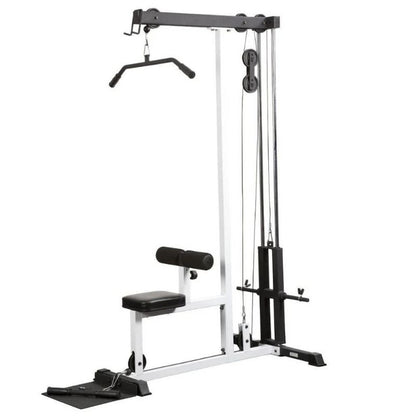 York Barbell FTS Lat Plate-Loaded Lat Pulldown & Row Machine in White