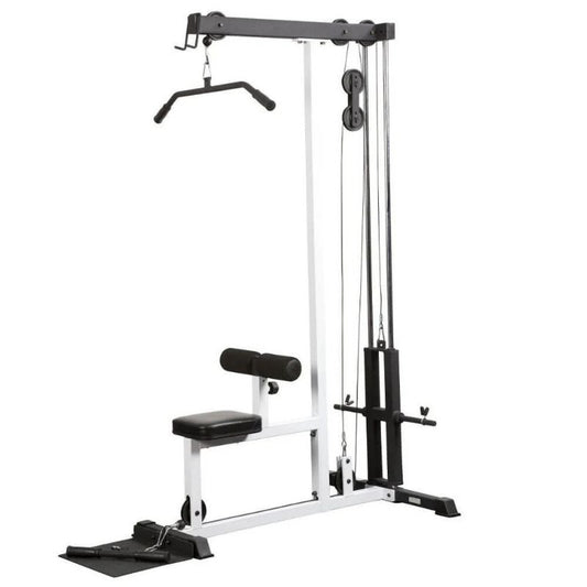 York Barbell FTS Lat Plate-Loaded Lat Pulldown & Row Machine in White
